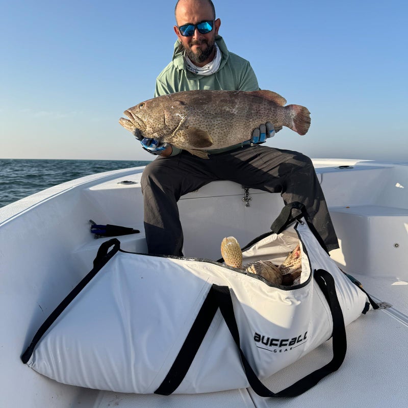 Buffalo Gear Insulated Fish Cooler Bag 48x18 Inch, Portable Fish Kill Bag Keep Ice-cold More Than 24 Hours, White - Image 4